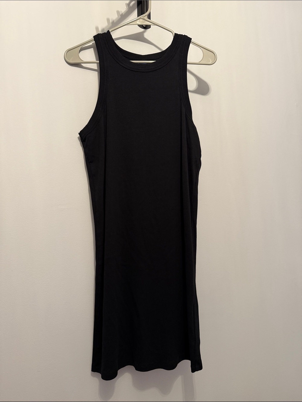 Old Navy Black Ribbed Tank Dress - Sleeveless Midi
